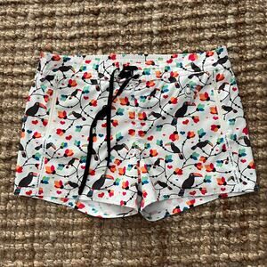 Tucann Toucan Print Swim Shorts Lined Zip Pockets Men’s L EUC